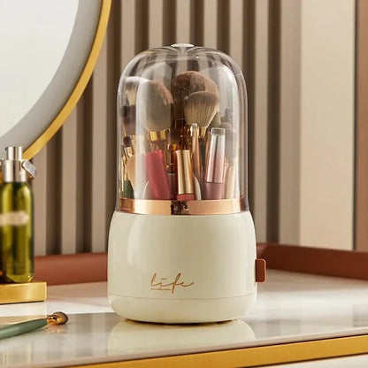 FloraGlow Deluxe Makeup Organizer – Elegant Vanity Storage with Dust-Proof Display
